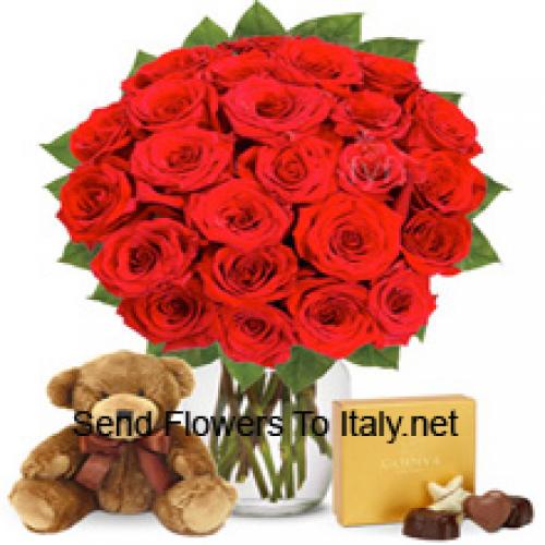 31 Red Roses with Imported Chocolates and Teddy