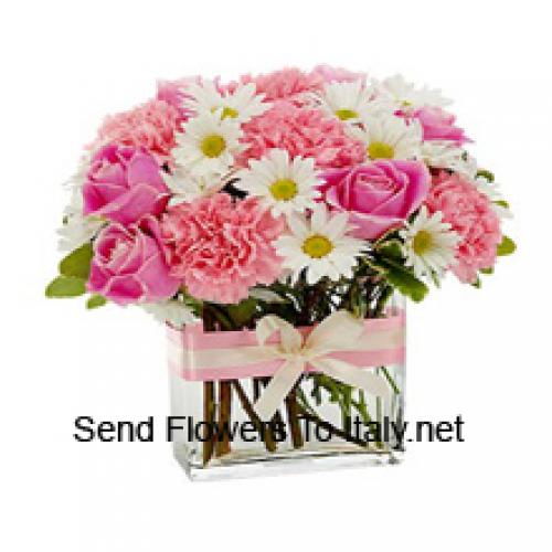 Beautiful Pink Roses and Carnations