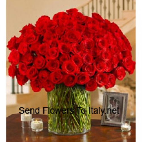 Sweet 101 Red Roses in Big Vase