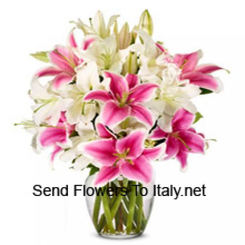 Dreamy White and Pink Lilies