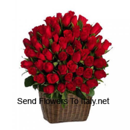 75 Red Rose Basket