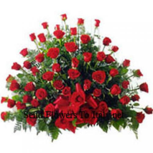 Cute 101 Red Roses Basket