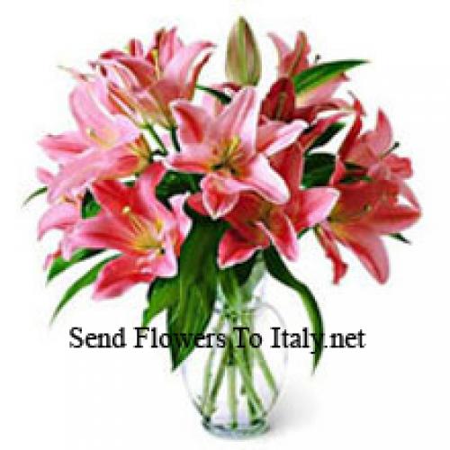 Cute Lilies in Glass Vase