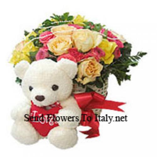 25 Gemischte Rosen mit Teddy