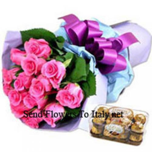 11 Pink Roses mit leckeren 16 Stück Ferrero Rochers