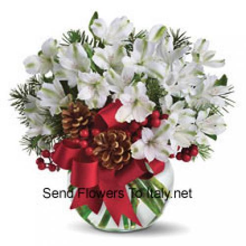 Cute White Alstroemeria in Vase