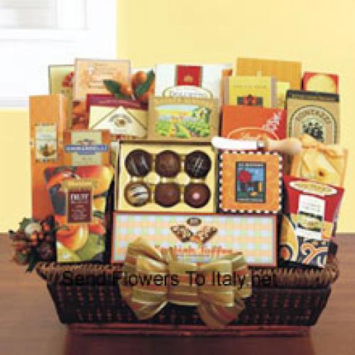 Basket Containing Snacks and Dried Fruits