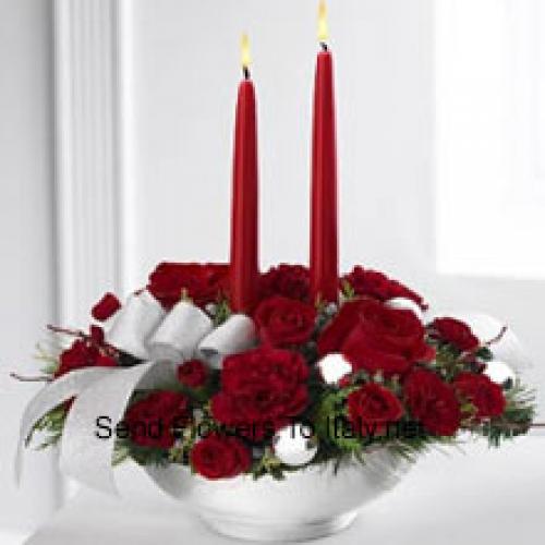 Elegant Festival Centerpiece with Candles